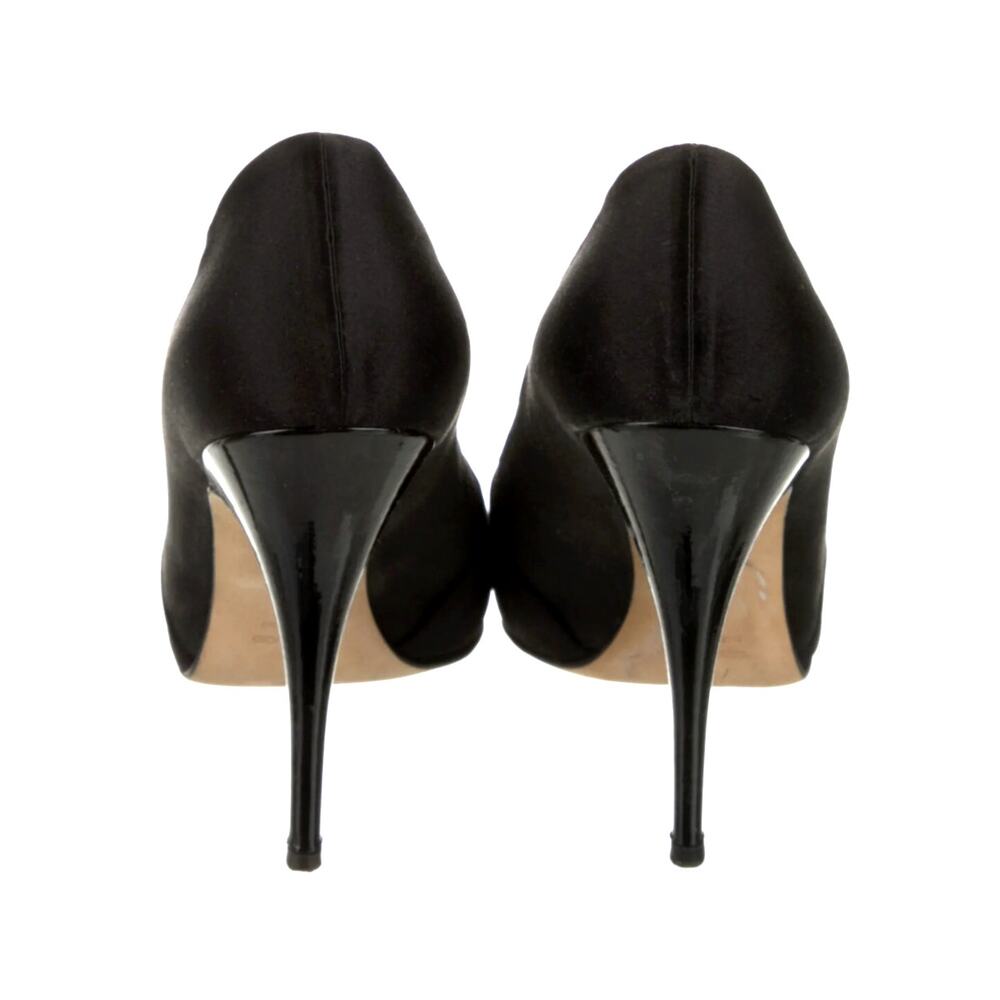 Giuseppe Zanotti Black Peep Toe Heels with Silver Accents - Picture 5 of 5